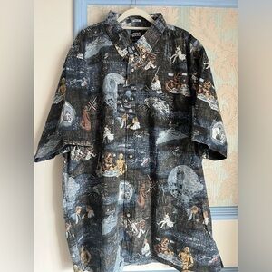 Reyn Spooner Star Wars Disney Mens 3XL Vader Death Star Aloha Shirt Classic Fit